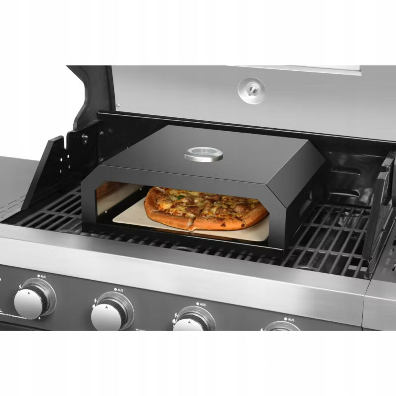 Pizzaindsats til Grill 40x35 cm med Pizzasten Sort