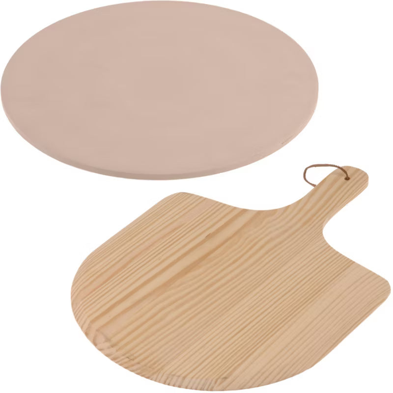 Pizzasten Keramisk 33 cm med Træspade