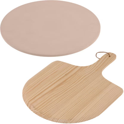 Pizzasten Keramisk 33 cm med Træspade