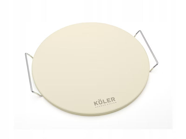 Pizzasten Rund 38 cm Kordierit med Håndtag