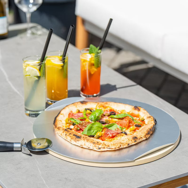 Pizzasten Rund Grå