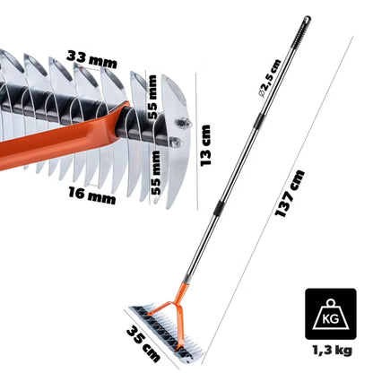 Plænelufter Dobbeltrettet 35x137 cm med Skaft