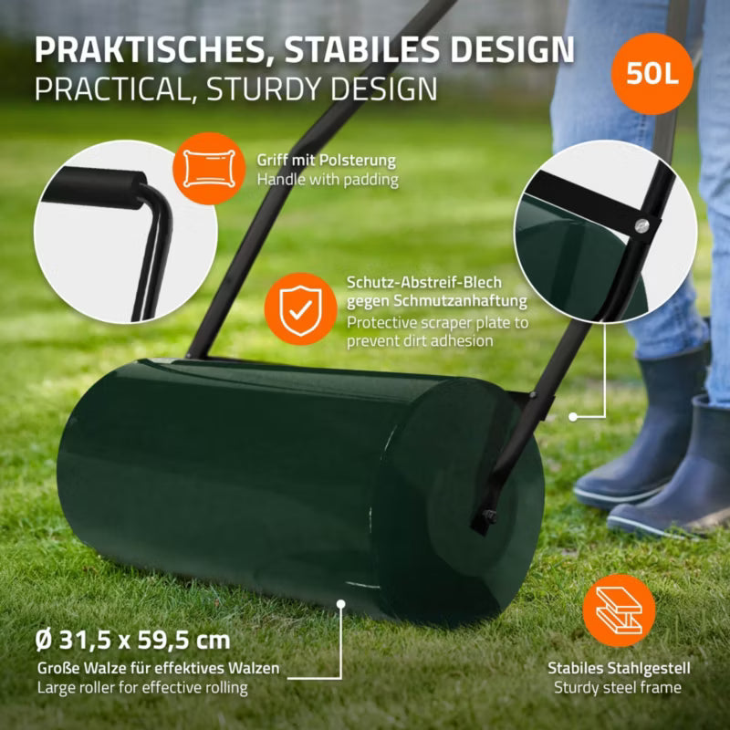 Plænetromle 50 Liter Grøn Stål 60 cm