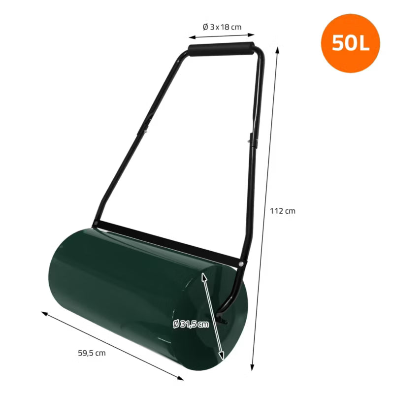 Plænetromle 50 Liter Grøn Stål 60 cm