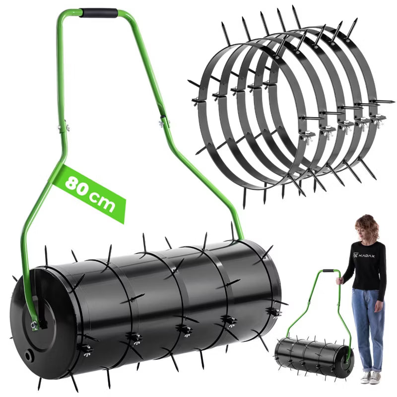 Plænetromle 80 cm Grøn Stål med Lufter