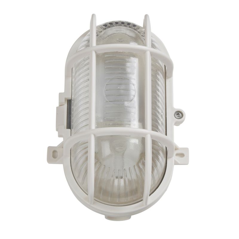 Oval bulkhead-plafond 1 x 60 W E27 hvid