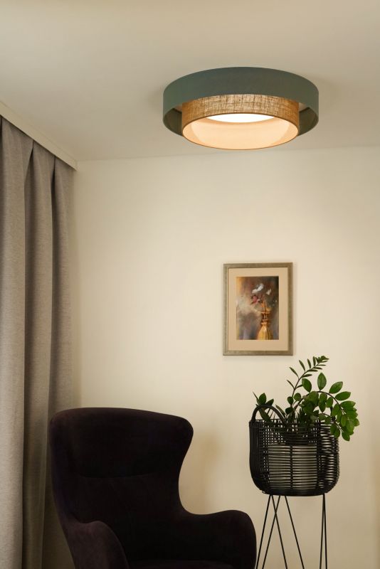 Loftslampe Duolla Boho LED 45 cm Salvie/Jute