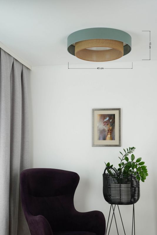 Loftslampe Duolla Boho LED 45 cm Salvie/Jute