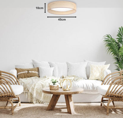 Duolla Roller LED rattan plafond