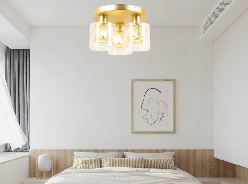 Loftslampe Elmo 3 x E14 Guld Mat
