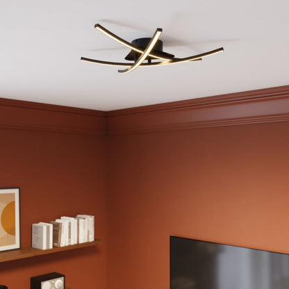 LED-Loftlampe Alani 57x57 cm Mat Sort 1700 lm