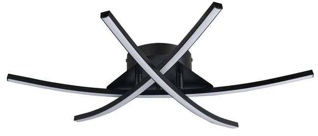 LED-Loftlampe Alani 57x57 cm Mat Sort 1700 lm