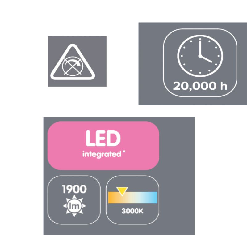 Loftlampe Alani 3x LED 1900 lm Krom