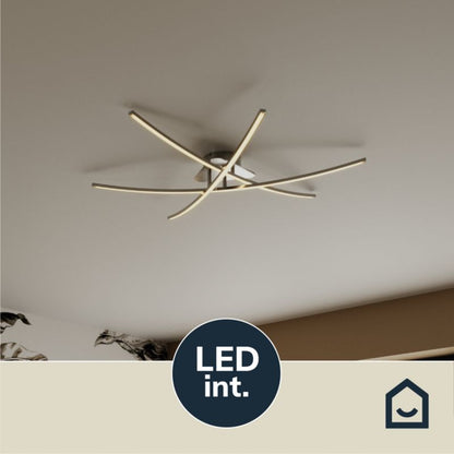 LED-loftlampe Alani 3400 lm 3000 K Krom