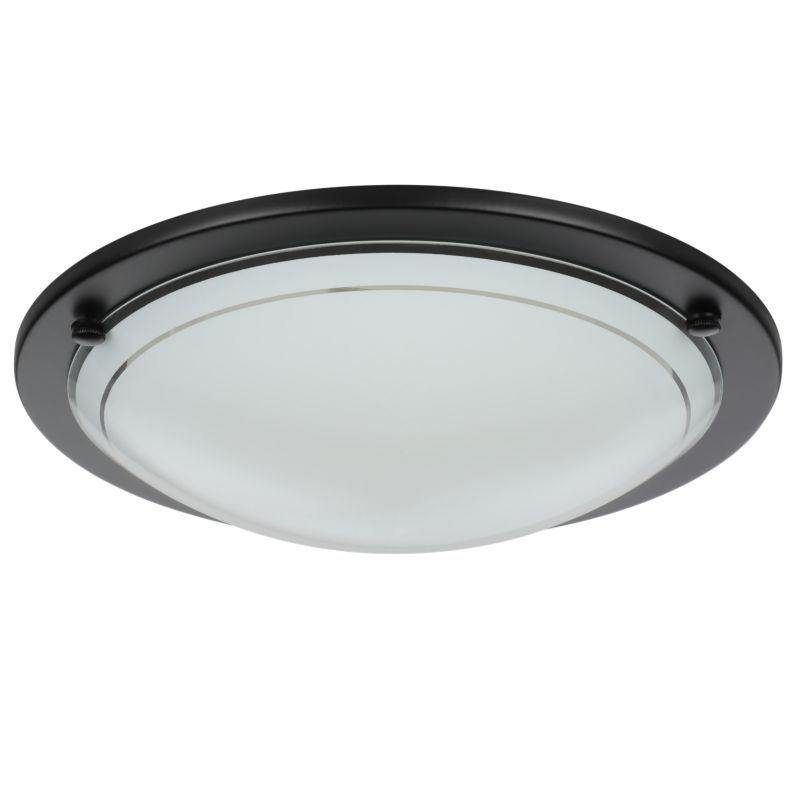 Plafond GoodHome Hubaa 29 cm mat-sort