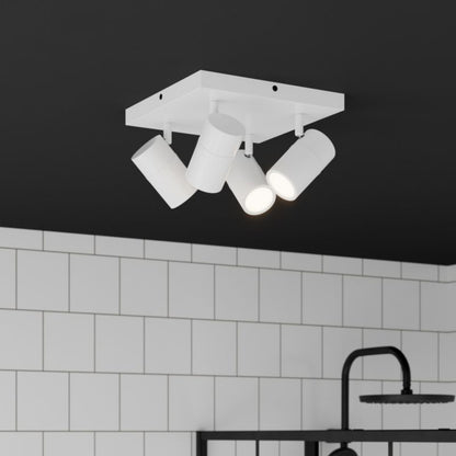 GoodHome Tellot plafondownlight 4 x GU10 IP44 hvid