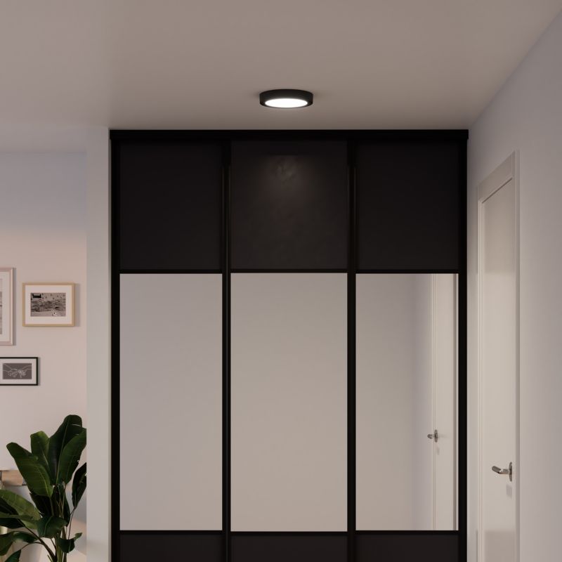 LED Loftlampe Aius 1200 lm 4000 K 21 cm Sort