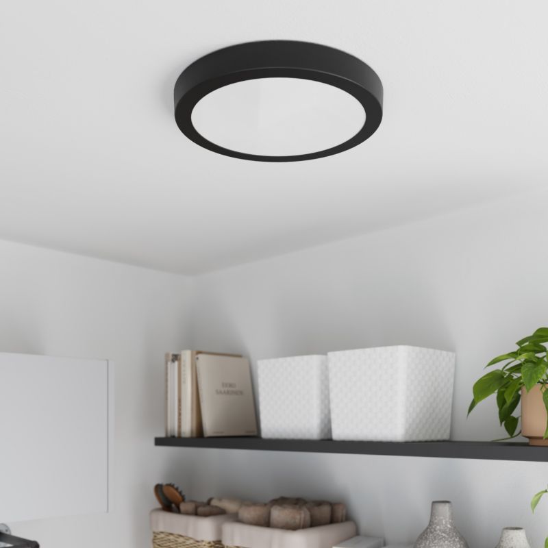 LED Loftlampe Aius 1800 lm 4000 K 30 cm Sort
