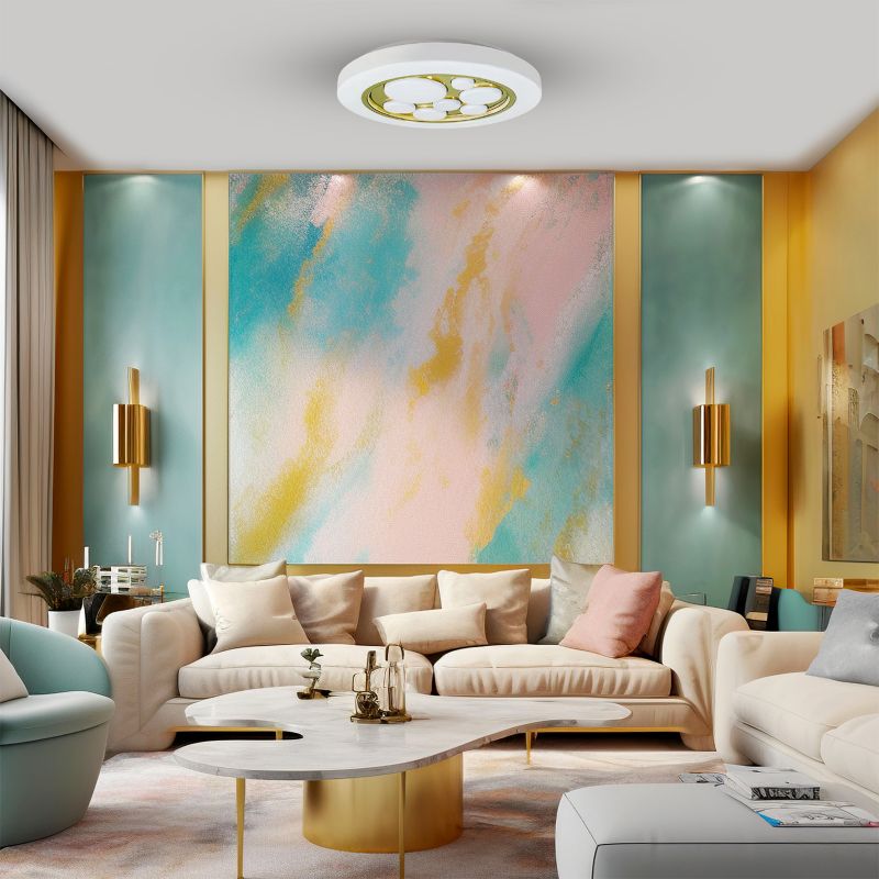 LED-plafond Milagro Bubbles 30 W i guld