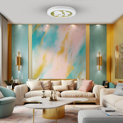 LED-plafond Milagro Bubbles 30 W i guld