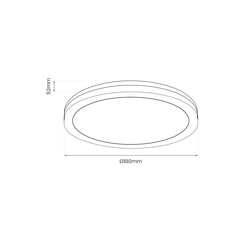 LED-loftlampe Milagro Marlon 12W 4000K IP54 Sort