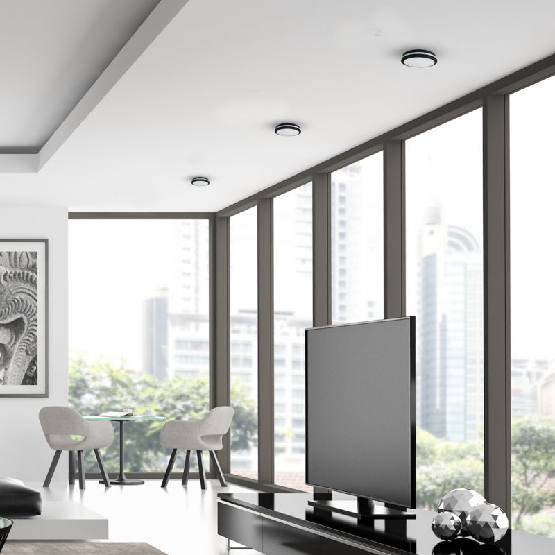 LED-loftlampe Milagro Marlon 12W 4000K IP54 Sort