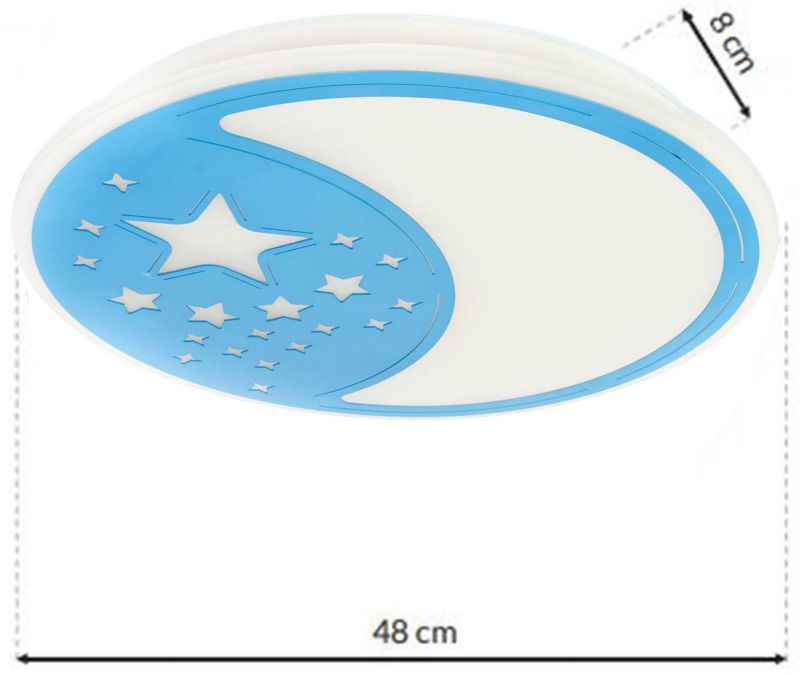 LED-plafond Milagro Note 45 W blå