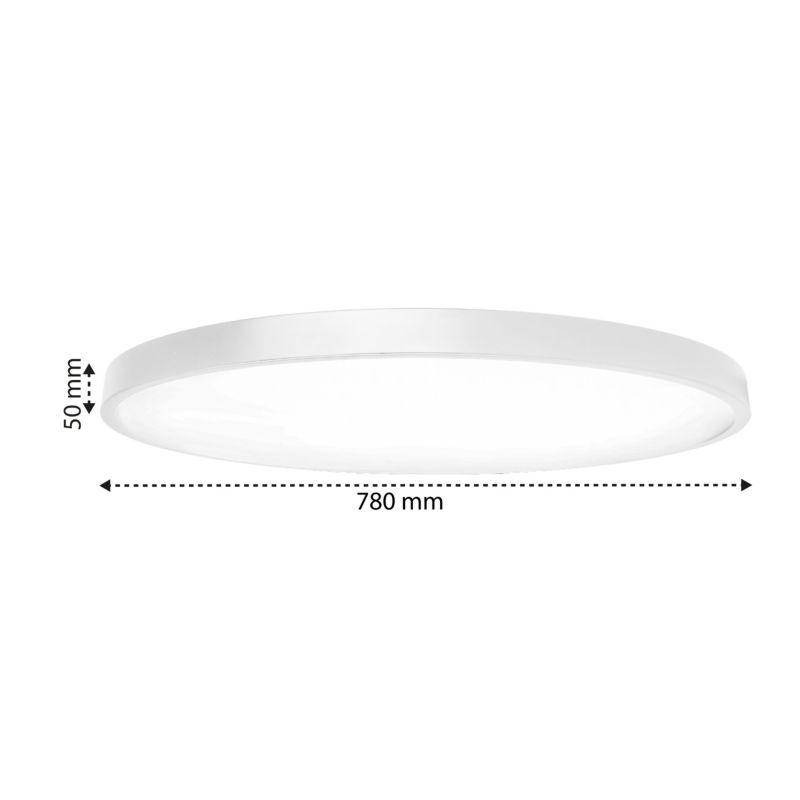 LED-plafond XUDO 3CCT 142W 78 cm med fjernbetjening og TUYA-app, hvid, rund, 1 stk.