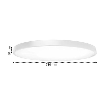 LED-plafond XUDO 3CCT 142W 78 cm med fjernbetjening og TUYA-app, hvid, rund, 1 stk.