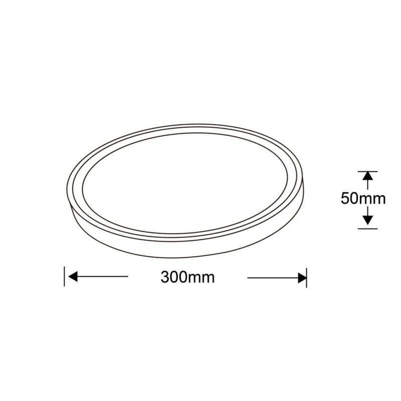 Plafon LED Vegas 30 cm Hvid 18W 4000K 2000lm IP54