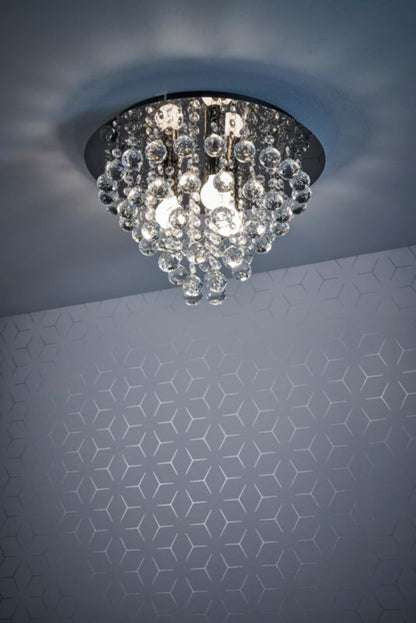 Loftslampe London Crystal 3-Punkts E14 Sort