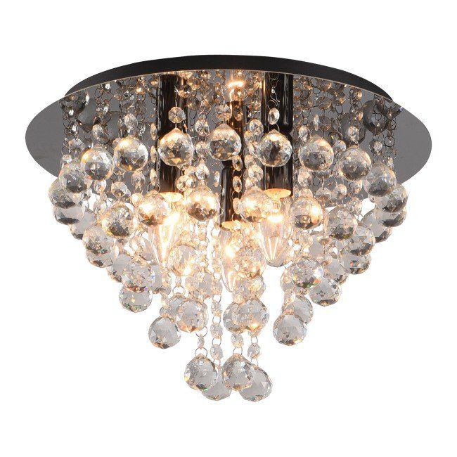 Loftslampe London Crystal 3-Punkts E14 Sort