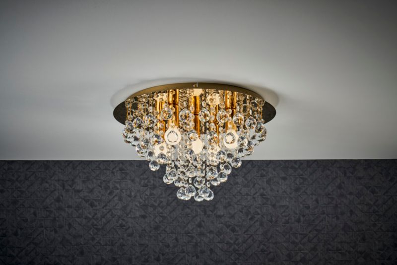 London Crystal loftlampe 5 x E14 i guld