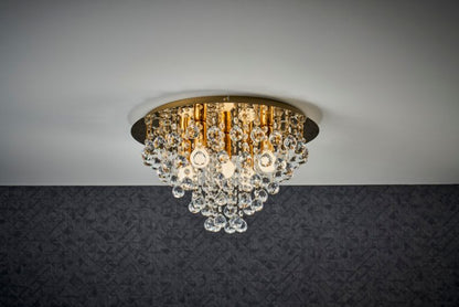 London Crystal loftlampe 5 x E14 i guld