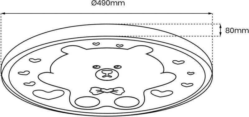 Plafond Milagro Bear pink LED loftlampe 34 W