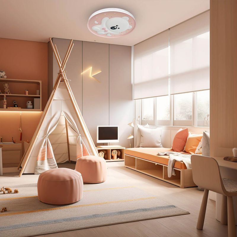 LED-loftlampe Milagro Bear 49 cm Pink 34 W