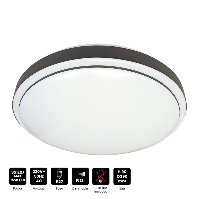 Loftlampe Milagro Liria 3xE27 Hvid 39 cm