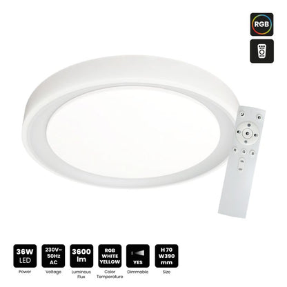 Loftlampe Melo RGB 36 W 39 cm Hvid
