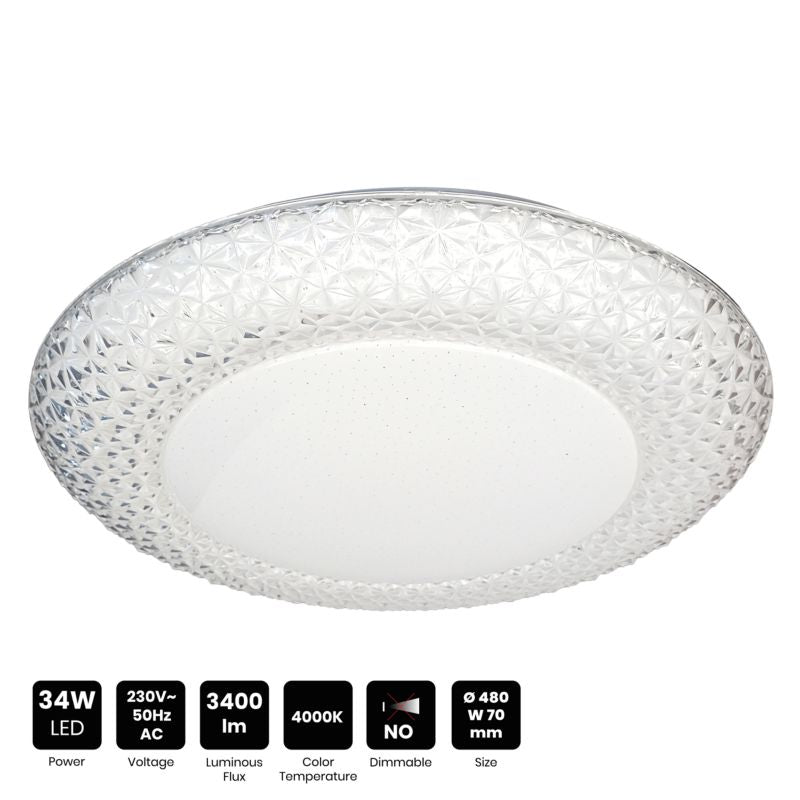 LED Loftslampe Milagro Rox 34 W 48 cm Hvid