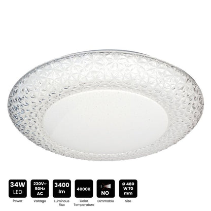 LED Loftslampe Milagro Rox 34 W 48 cm Hvid