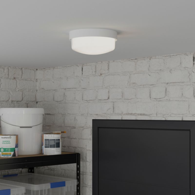 Rund plafondel Mahu E27 hvid