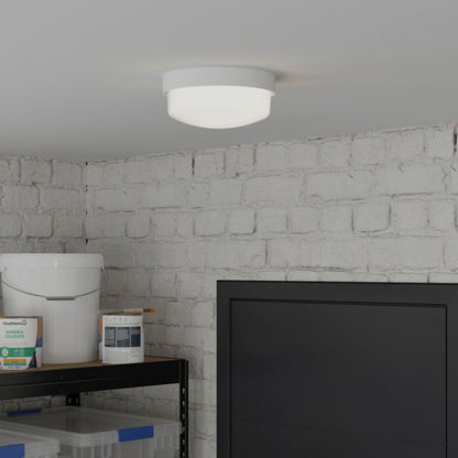 Rund plafondel Mahu E27 hvid