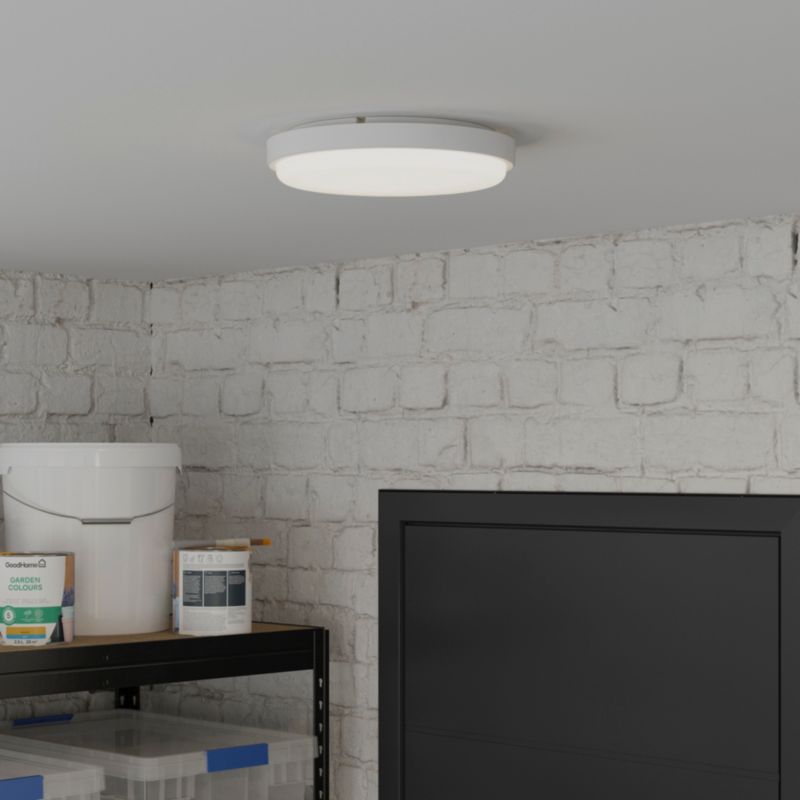 GoodHome Almagro kælderloftlampe 1000 lm IP44 med bevægelsessensor hvid