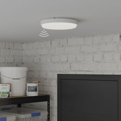 GoodHome Almagro kælderloftlampe 1000 lm IP44 med bevægelsessensor hvid