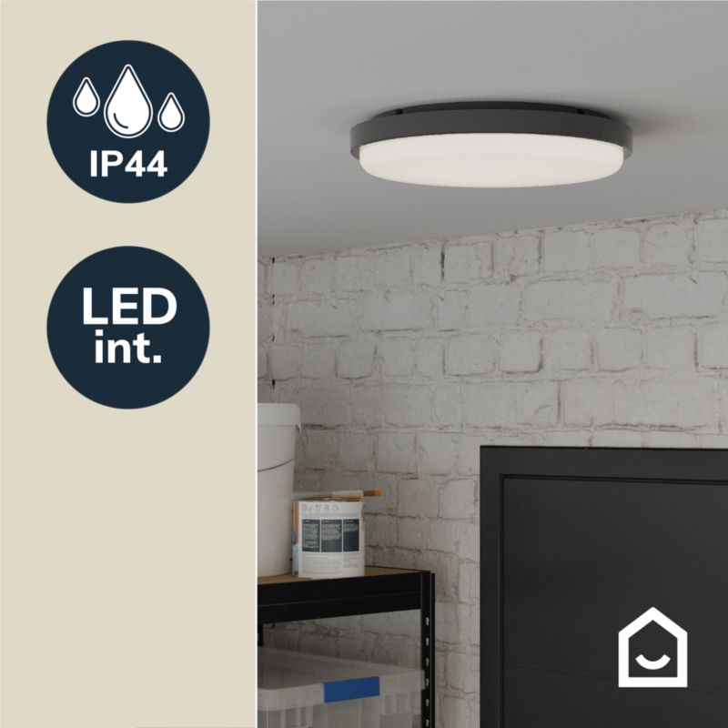 Loftlampe Almagro 1200 lm IP44 Sort