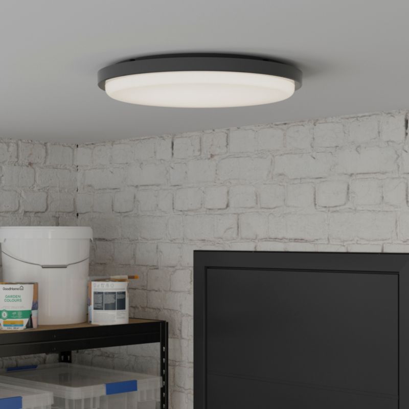 GoodHome Almagro loftlampe til kælder 2400 lm IP44 mat-sort