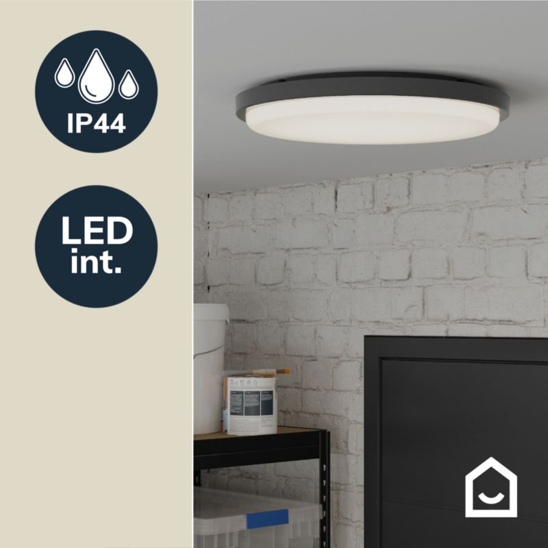 Loftlampe Almagro 2400 lm IP44 Sort