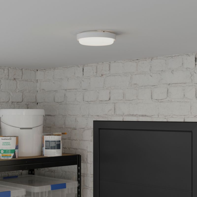 GoodHome Almagro kælderloftlampe 600 lm IP44 hvid