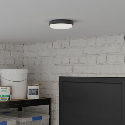 GoodHome Almagro kælderloftlampe 600 lm IP44 mat-sort