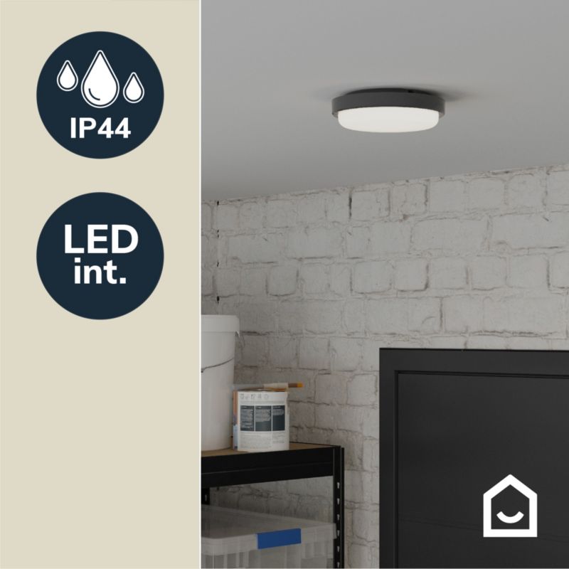 Loftlampe Almagro 600 lm IP44 Sort